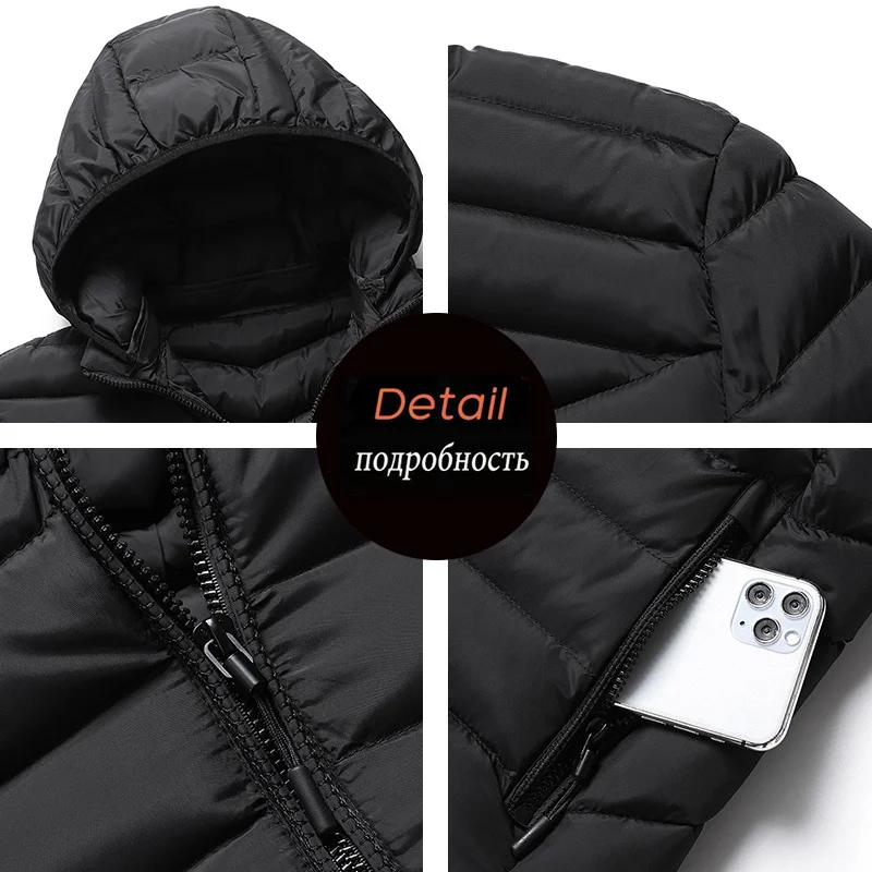 2024 Men Winter Parkas Warm Waterproof Jacket 2024 New Autumn Thick Hooded s Fashion Casual Slim Coat