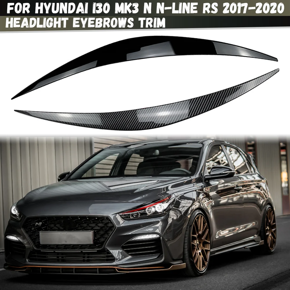 Auto Headlight Lamp Car Eyebrows Eyelid Cover Trim Stickers For Hyundai I30 MK3 N N-Line RS 2017 2018 2019 2020