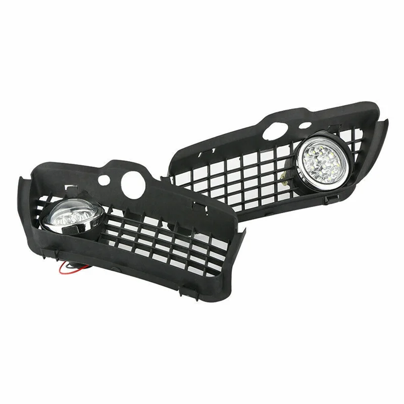 

Reliable-1Pair Car Front Bumper LED Fog Lamp Grille Cover For VW Golf Jetta MK3 Cabrio 1993-1998 White Drl Driving LED Fog Light
