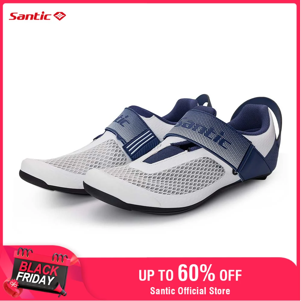 

Santic Men's Cycling Shoes Nylon Sole Triathlon Sports Shoes Mesh Fabric Breathable Outdoor Sports Cycling Shoes WMS24051