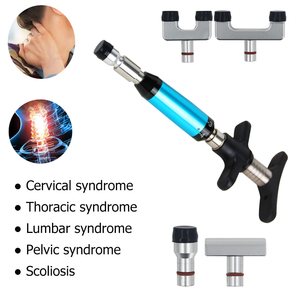 دليل العمود الفقري تصحيح بندقية 4 رؤساء قابلة للاستبدال علاج شدة الجسم الاسترخاء لتخفيف الآلام مدلك أدوات تعديل العلاج بتقويم العمود الفقري #6