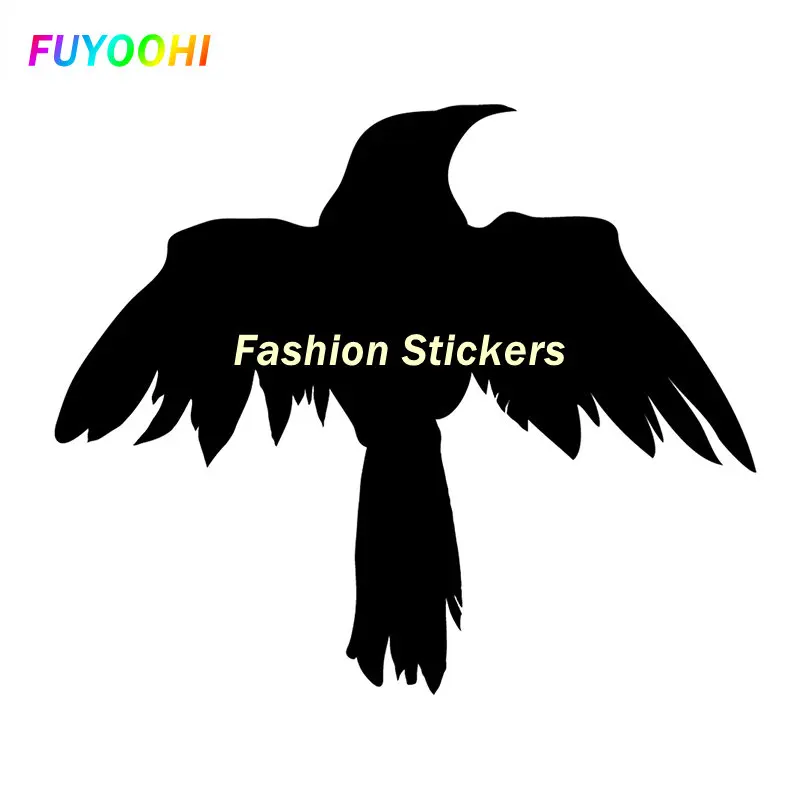 FUYOOHI Stickers Raven Silhouette Die Cut Waterproof Decals Creative Occlusion Scratch Refrigerator Decor Vinyl Car Wrap