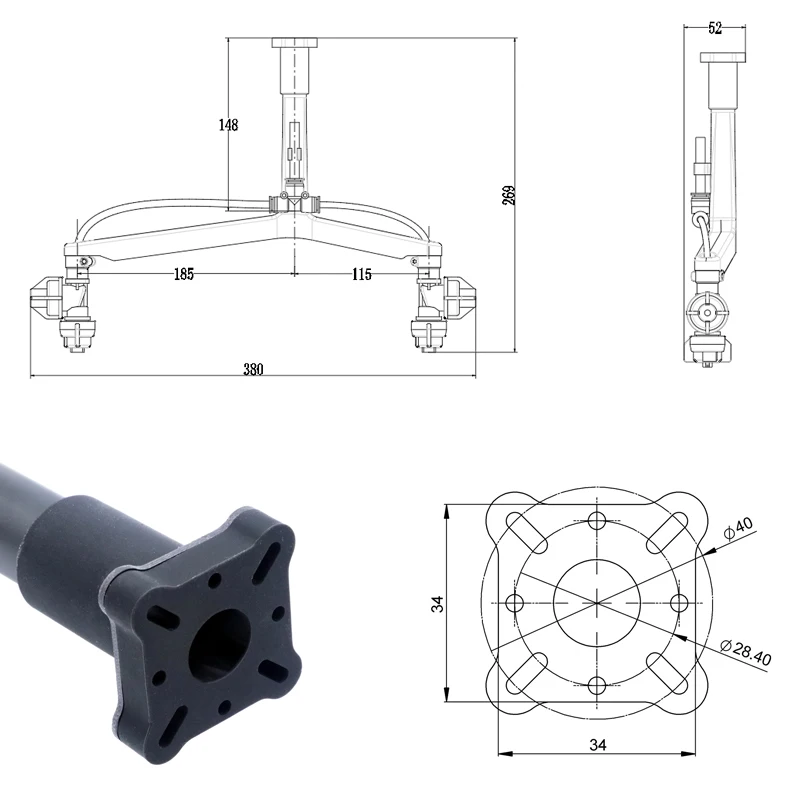 EFT Agricultural Plant Protection Drone Y-type Boom Double Nozzle Agricultural Spray With VP110015 Nozzle And Hose