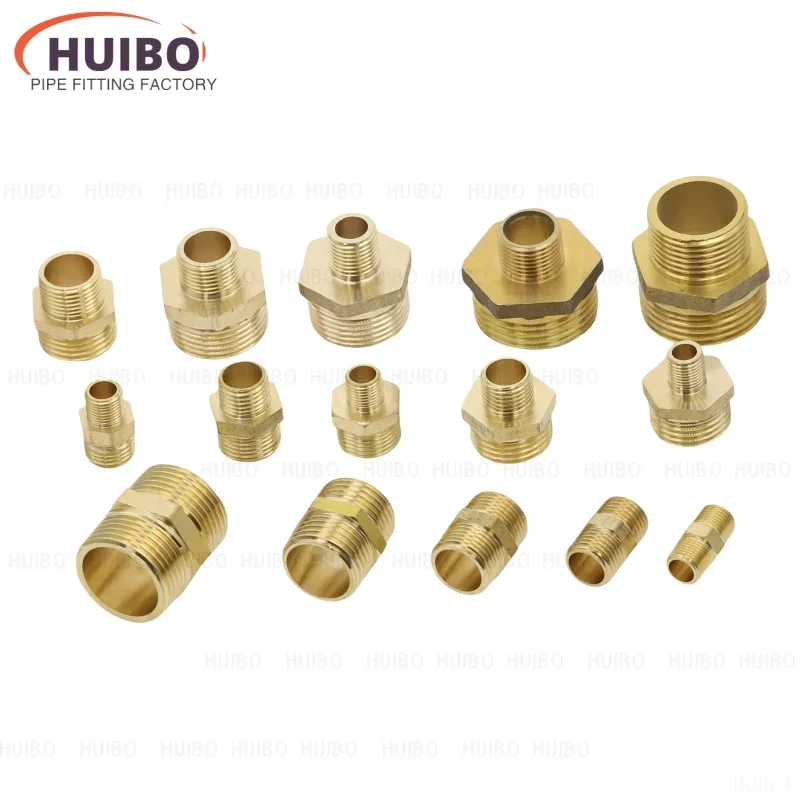 

Brass Pipe Hex Nipple Fitting 1/8" 1/4" 3/8" 1/2" 3/4" 1" BSP Male Thread Quick Adapter Coupler Connector for Water Oil Gas