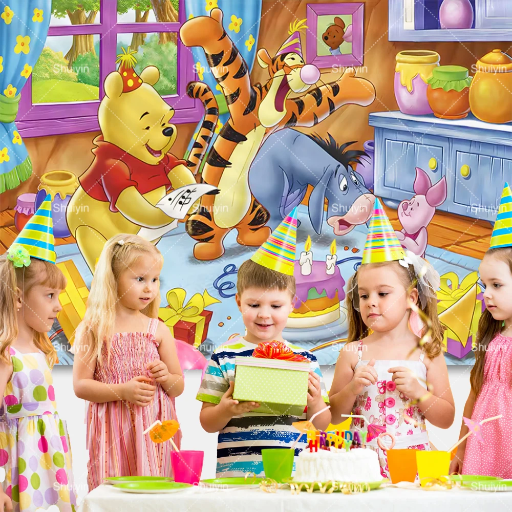 Winnie The Pooh Hintergrund Tigger Kindergeburtstag Party Dekore Willkommen Baby Neugeborene Babyparty Fotografie Hintergrund Fotobanner