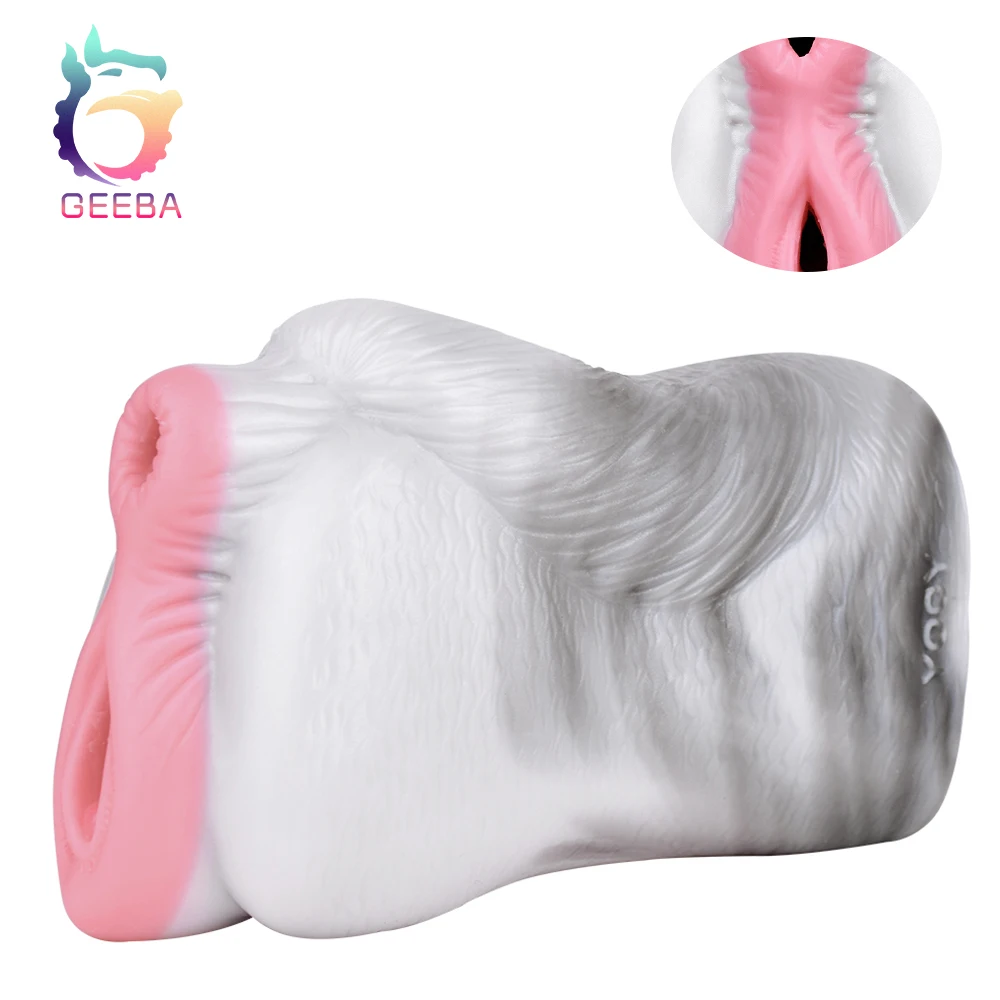 

GEEBA Dual Hole Soft Silicone Male Masturbator Fantasy Airplane Cup Realistic Vagine Pocket Pussy Penis Exerciser SexToy For Men