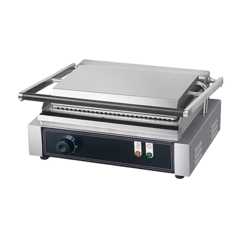 Cast Iron Counter Top Food Frying and Grilling Machine Hot Plate Electric Grill Sandwich Maker Beef Egg Panini Grill Machine