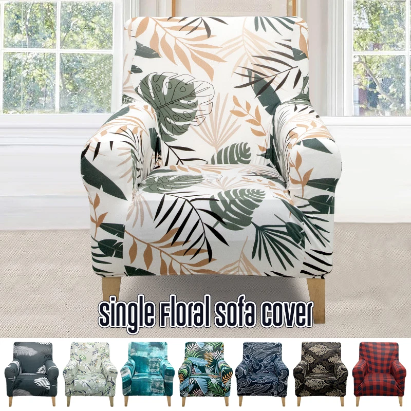 Christmas Red Chair Cover Armchair Covers Single Sofa Club Chair Slipcover Elastic Printed Armchair Cover Furniture Protector
