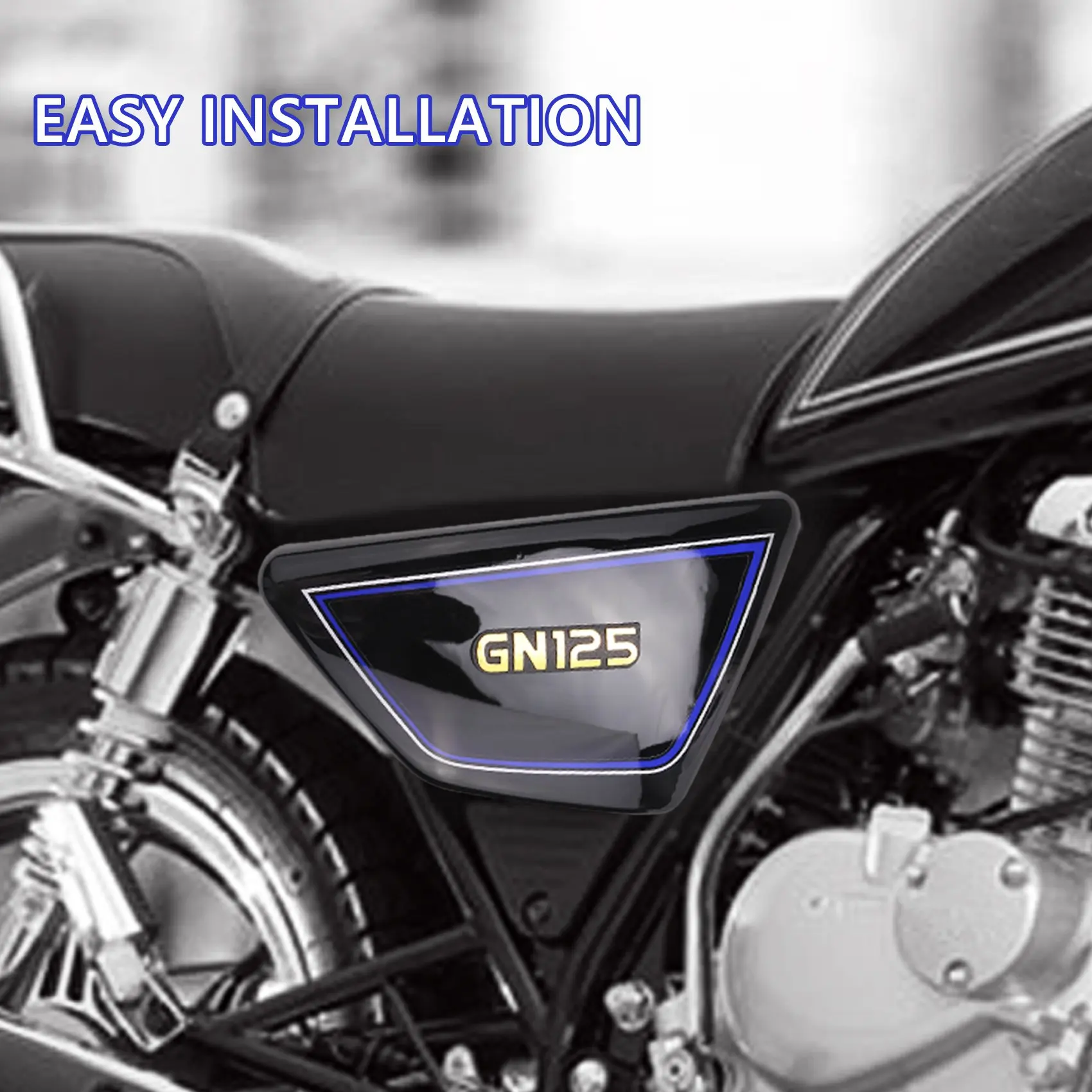 Black Motorcycle Battery Side Cover Frame Side Covers Panels for Suzuki GN125 GN 125