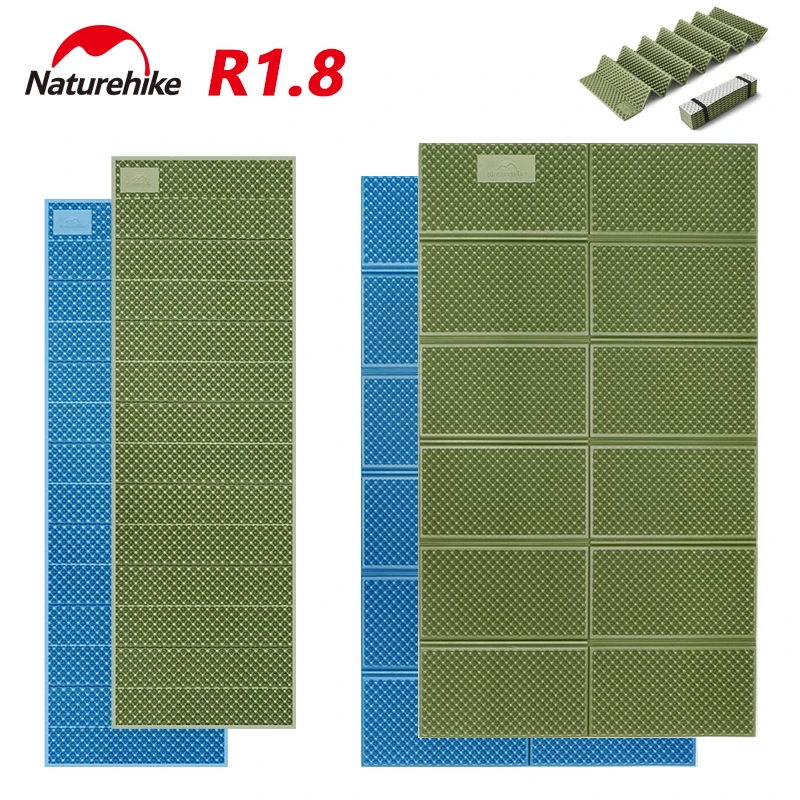 Naturehike R1.8 Egg Trough Mat Folding Widen Aluminum Film Moisture-proof Sleeping Pad Ultralight Outdoor Cushion 1-2 Person