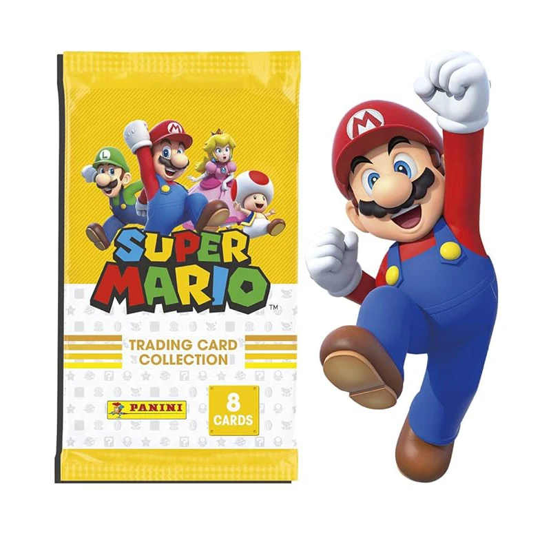 2025 Panini Super Mario ruilkaarten, blisterverpakking met 4 mouwen, 32 kaartencollectie