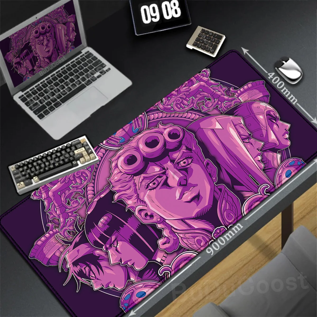 Xxl Large Lock Edge Mousepad Gamer 40x90cm Anime Jojo Bizarre Adventure Keyboard Desk Mats Gaming Accessories Non-slip Mouse Pad