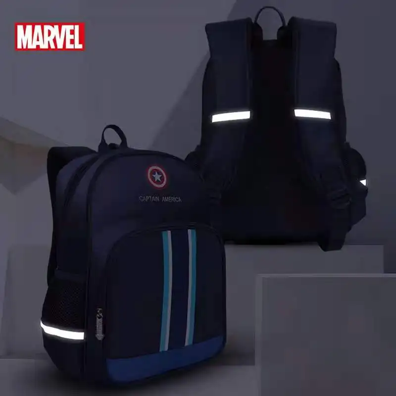 Disney Iron Man School Bags For Boys Grade 1-2 Captain America Primary Student Shoulder Orthopedic Backpack Big Capacity Mochila