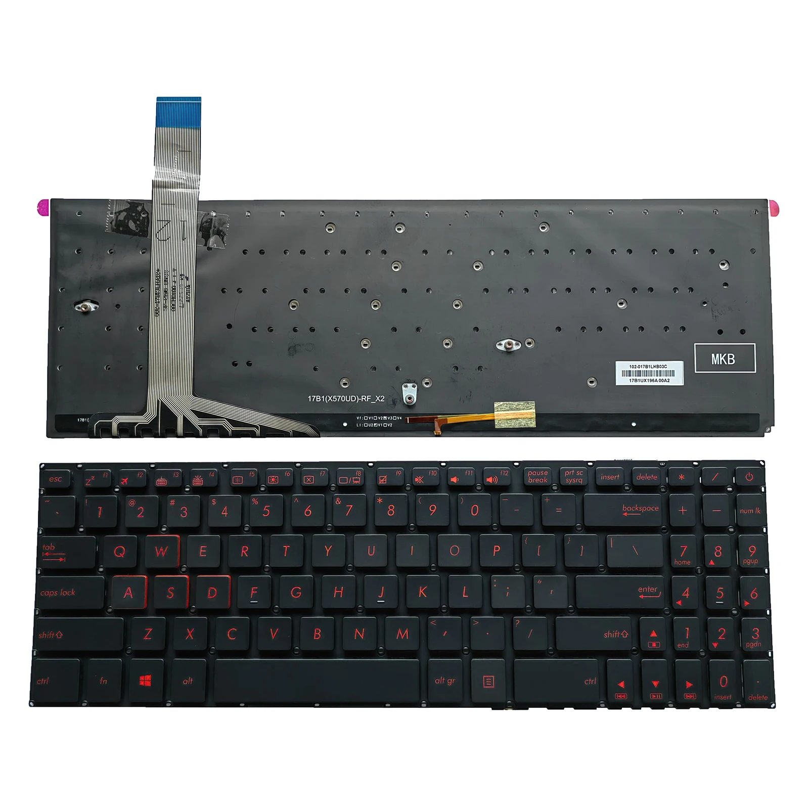 New For Asus YX570 YX570D YX570U YX570UD YX570ZD Keyboard US Red Backlit