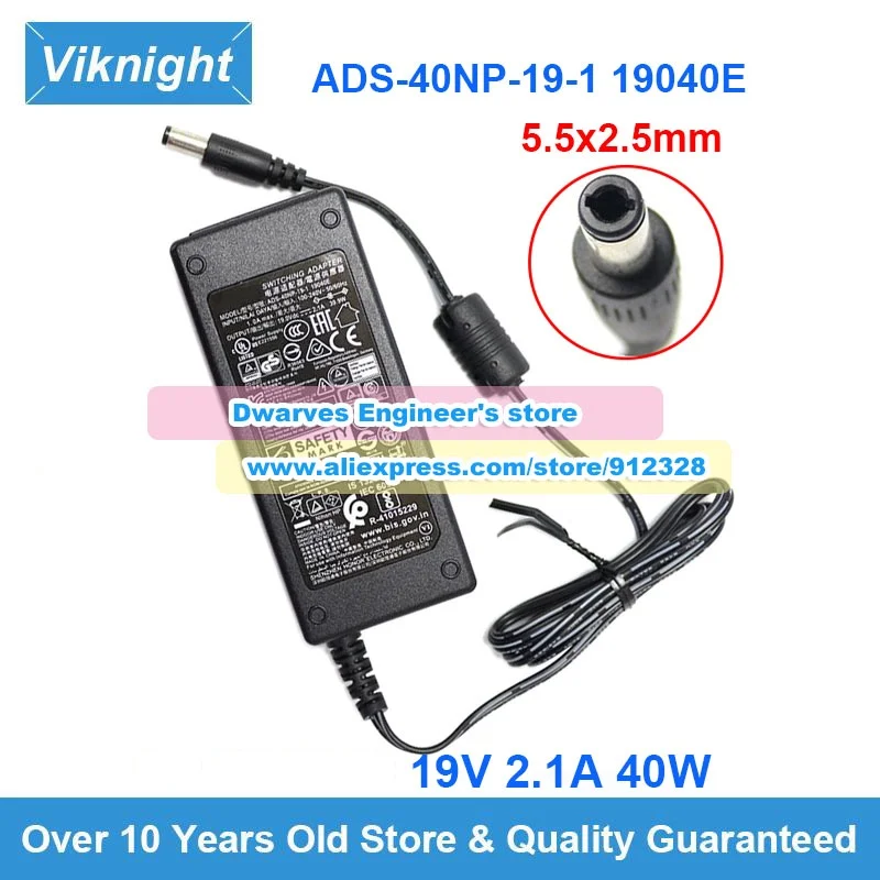 Original ADS-40NP-19-1 19040E AC Adapter ADS-40SG-19-3 19V 2.1A 40W Charger for HP 27EA 27-INCH IPS DISPLAY 27FW SCREEN