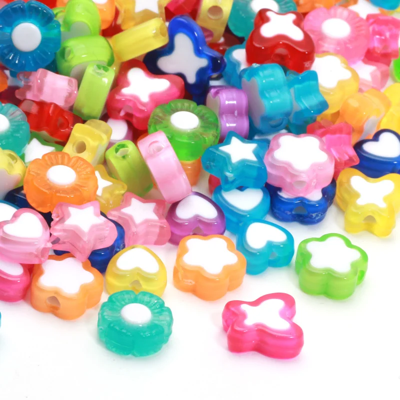 50 шт., акриловые бусины в форме сэндвичей, 8-10 мм