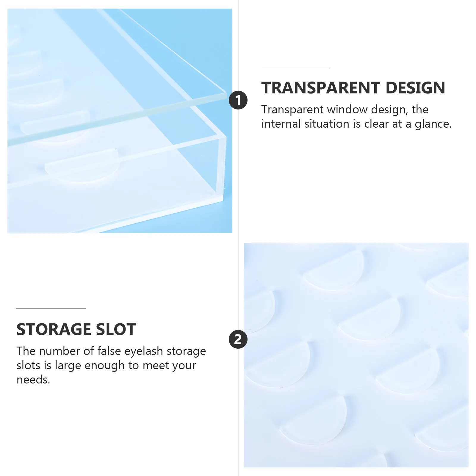 1Pcs Premium False Eyelash Box Transparent Acrylic Lash Extension Holder Display Storage Case Makeup Accessories Organizer