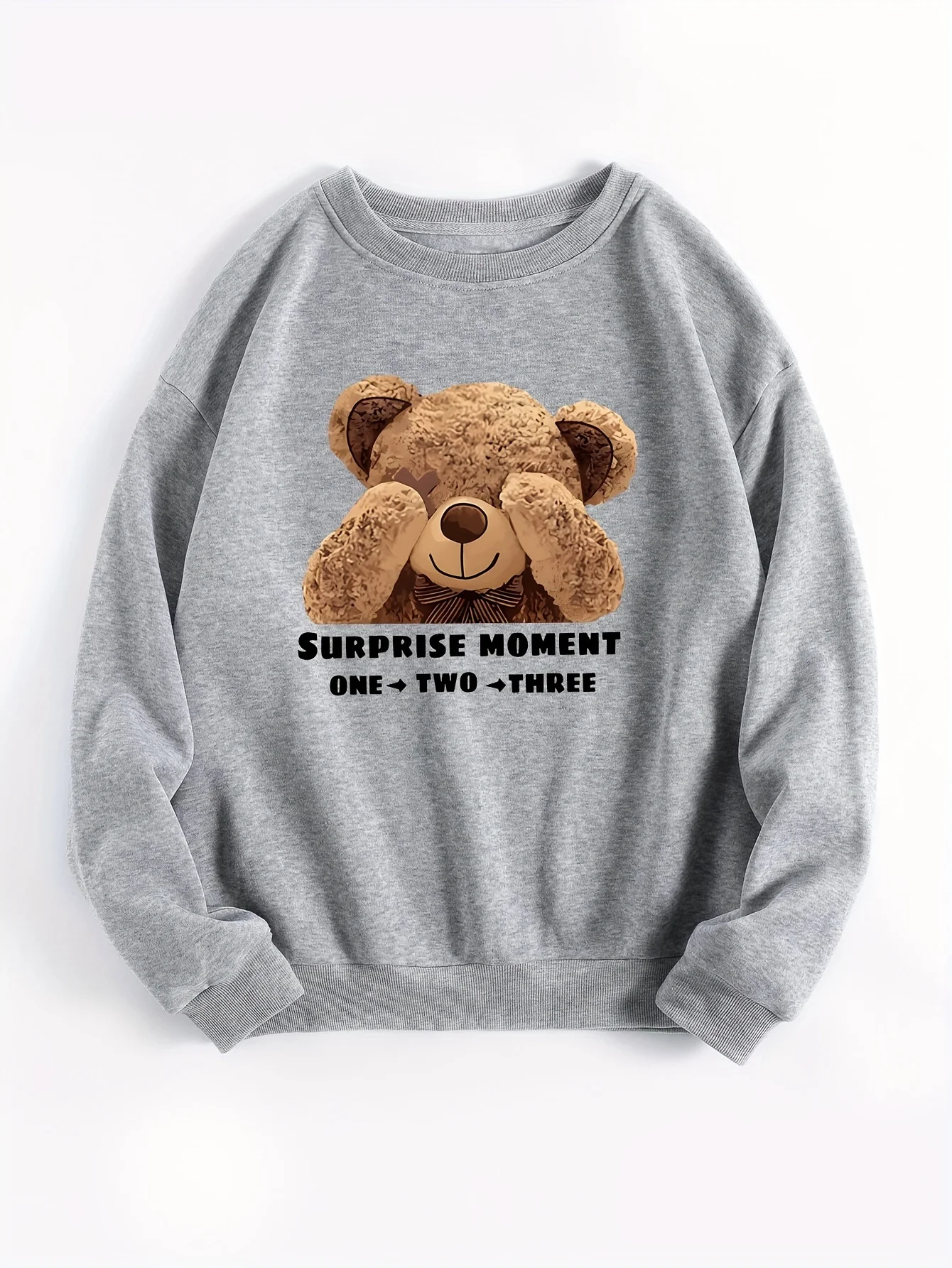 CLoose Sweatshirt Casual Long Sleeve Women Autumn and winter  Cartoon Bear Comfortable Pullover Crewneck Loose Female Clothes