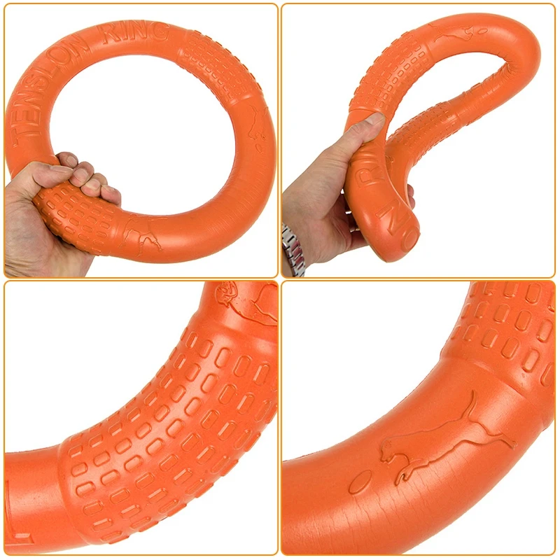 1pc Orange Dog Toys Pet Flying Disk Training Ring Puller EVA Interactive Training Ring Puller Resistant for Dogs Ball