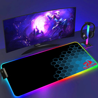 Redragon RGB LED Gaming Mouse Pad Rug Cool Anti-skid Keyboard Mat Computer Desk Accessories Mousepad Luminous Laptop Game Mats