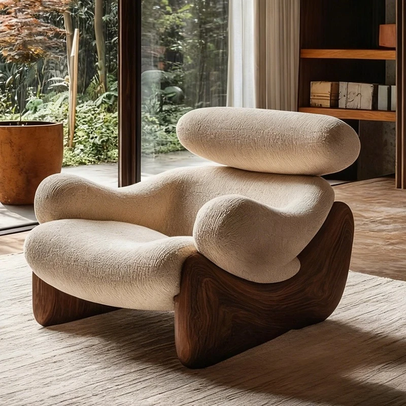 

Single sofa chair wabi wind living room B & B solid wood lazy leisure chair