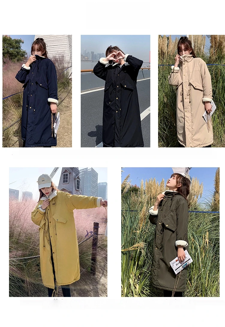 Down Cotton Parkas Jacket Women's Mid-length Over The Knee 2025 New Korean Loose Fashion Winter Padded Female Thickened