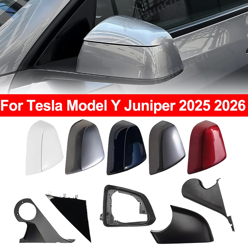 For Tesla Model Y 2019-2026 Juniper Side External Rearview Mirror Carbon Pattern Cover Lower Caps Bottom Shell Frame Replacement