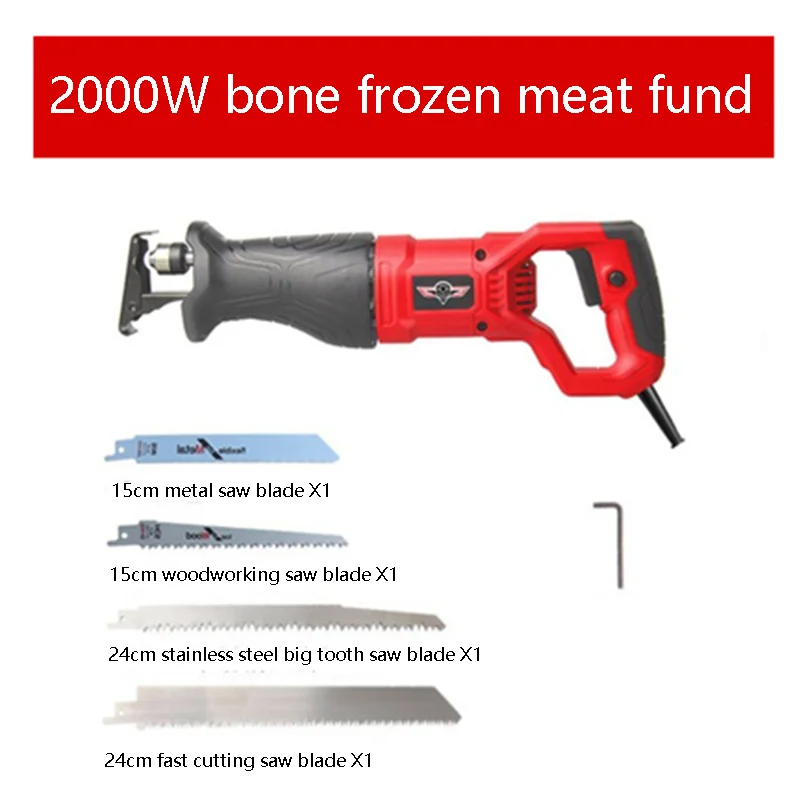 220V Electric Bone Sawing Machine Chain Saw Cutting Tool Household Small Hand-Held Bone Cutter Spare Ribs Frozen Meat Cutting Ma