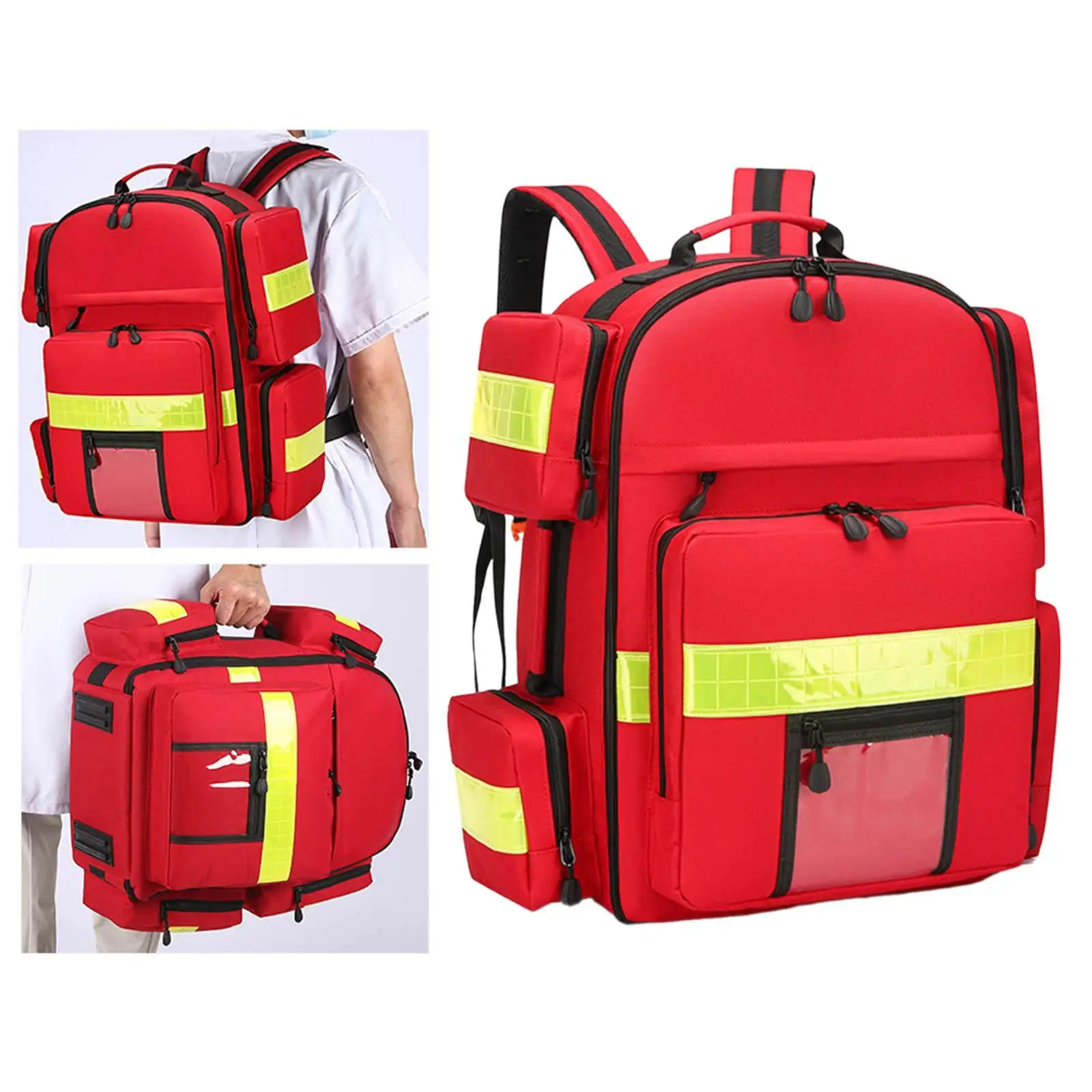 First Aid Backpack Empty Emergency Knapsack for Workplace Trekking Outdoor