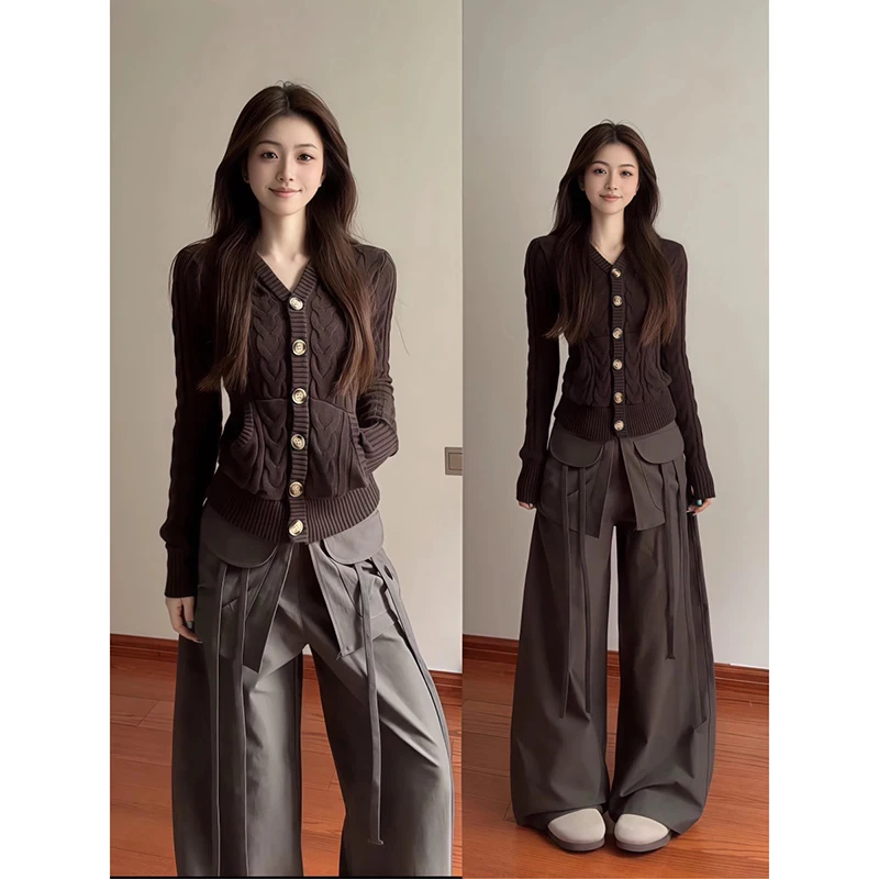 

YIBASHU Women Hoodie Cardigan Sweater Vintage 2000s Jumper Knitwear Sweatshits Long Sleeves Oversize Cashmere Sweater Autumn