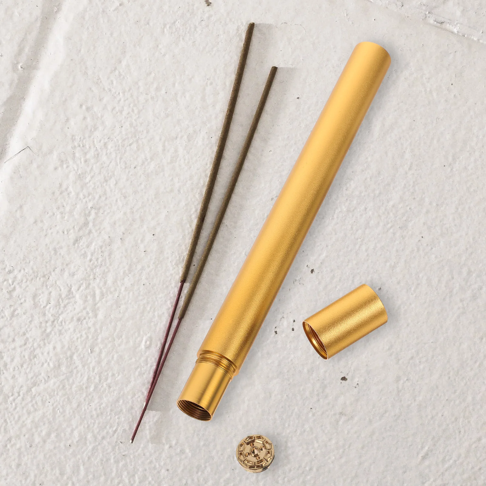 

1pc 20G Aluminum Alloy Incense Tube Portable Stick Storage Barrel For Home Use Incense Stick Holder Container