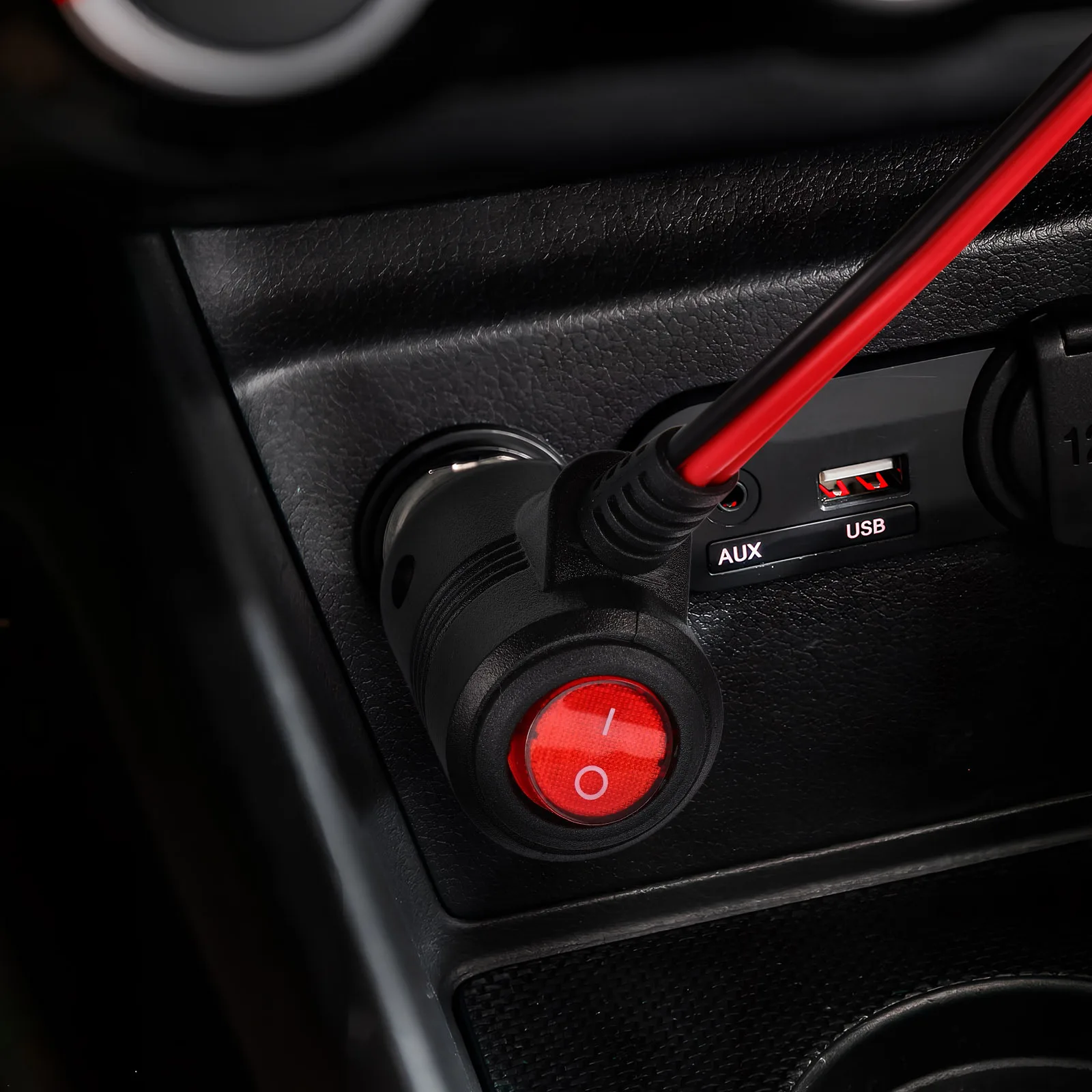 

12V Car Cigarette Lighter Splitter 1 To 2 Way Adapter With Switch Compact Cigarette Lighter Extender Cable Power Outlet