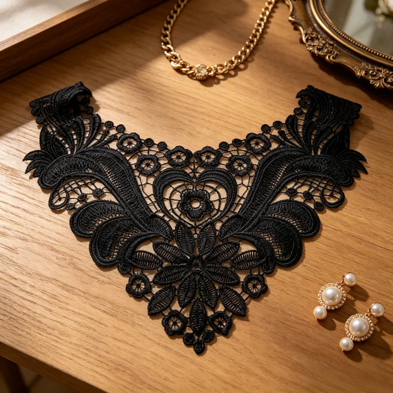 2 pièces d'accessoires en tissu brodé de dentelle pour le bricolage. Peut être utilisé sur les vêtements, les robes de mariée et les robes de cérémonie.