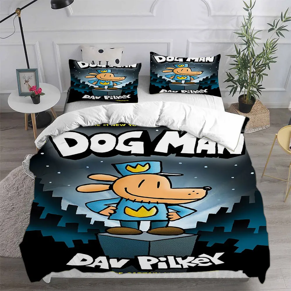 Anime Dog Man Printed Bedding Sets Quilt Bed Cover Comforter Duvet Cover Pillow Case 2-3 Pieces Sets Teenagers Children's Gifts
