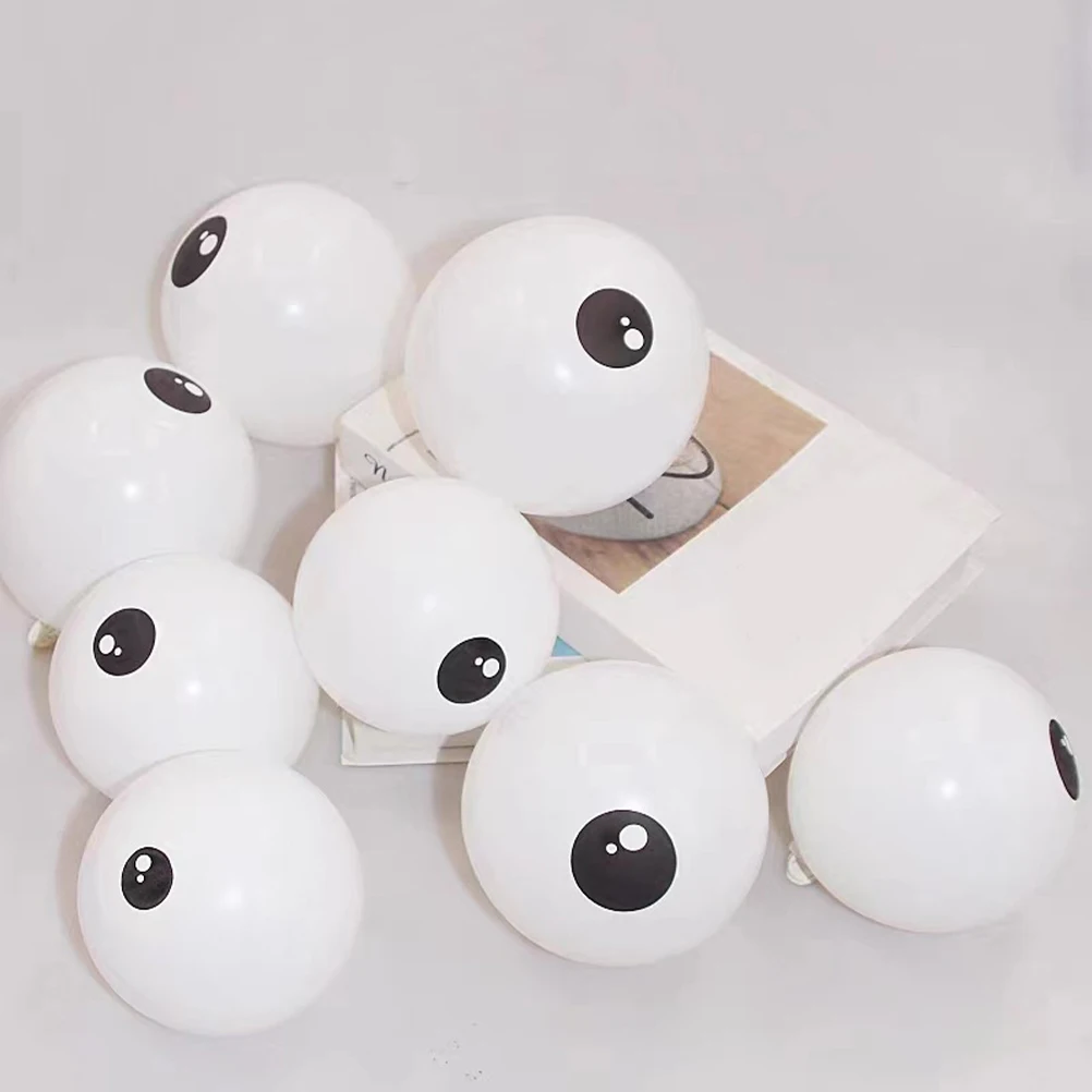 

100 Pcs Balloon White Inflatable Latex Scary Eyeballs Halloween Halloween Giant Supply Garland Kit Ball