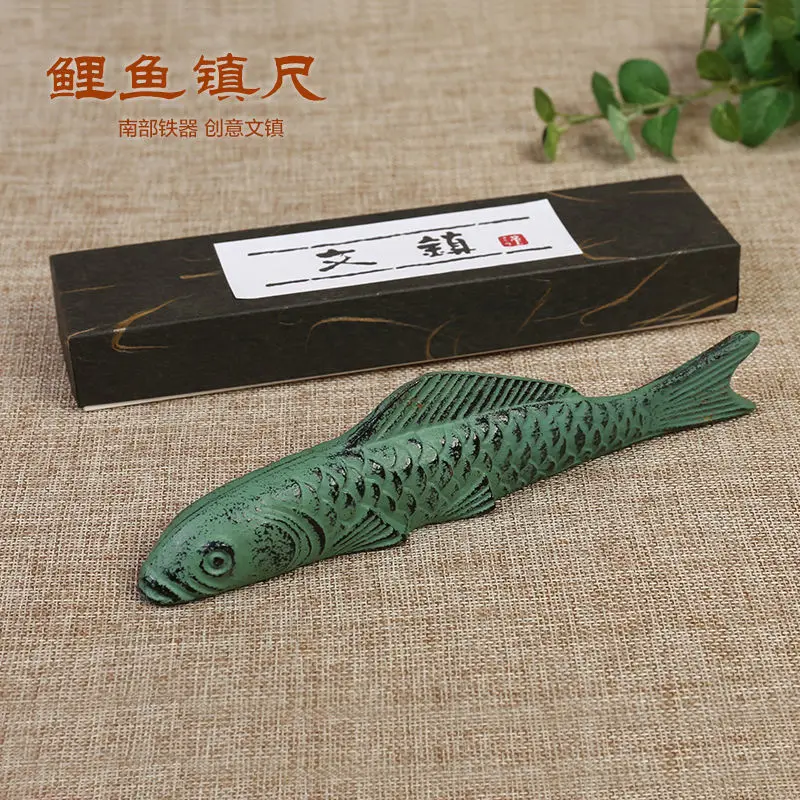 

Han Ink Carp Town Ruler Paperweight Calligraphy Creative Small Ornaments Pen Rest Brush Holder