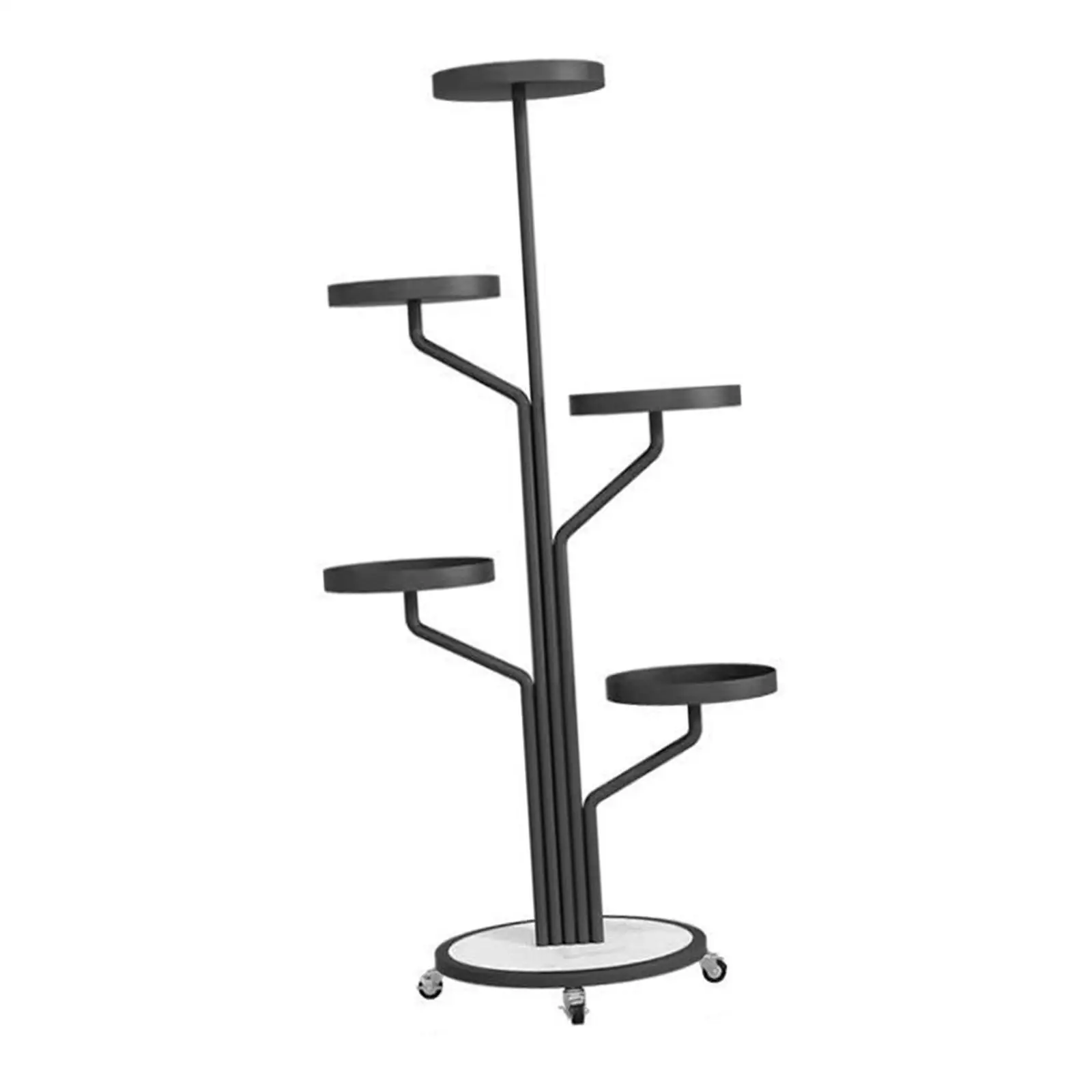 Iron Plant Stand with Wheels Plants Shelf Creative Flower Stand Plant Display Rack for Home Balcony Garden Indoor Outdoor Patio