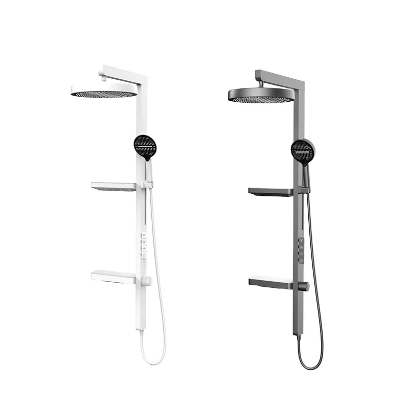 

Bath shower, a complete set of double-layer storage table shower set, waist spray digital supercharged light luxury shower.