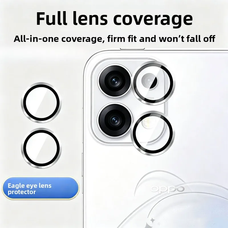 1 Set Metal Lens Protection Frame For Oppo Reno16 Pro Full Cover Lens Film OPPO Reno16 High Transparency Glass Lenses Funda