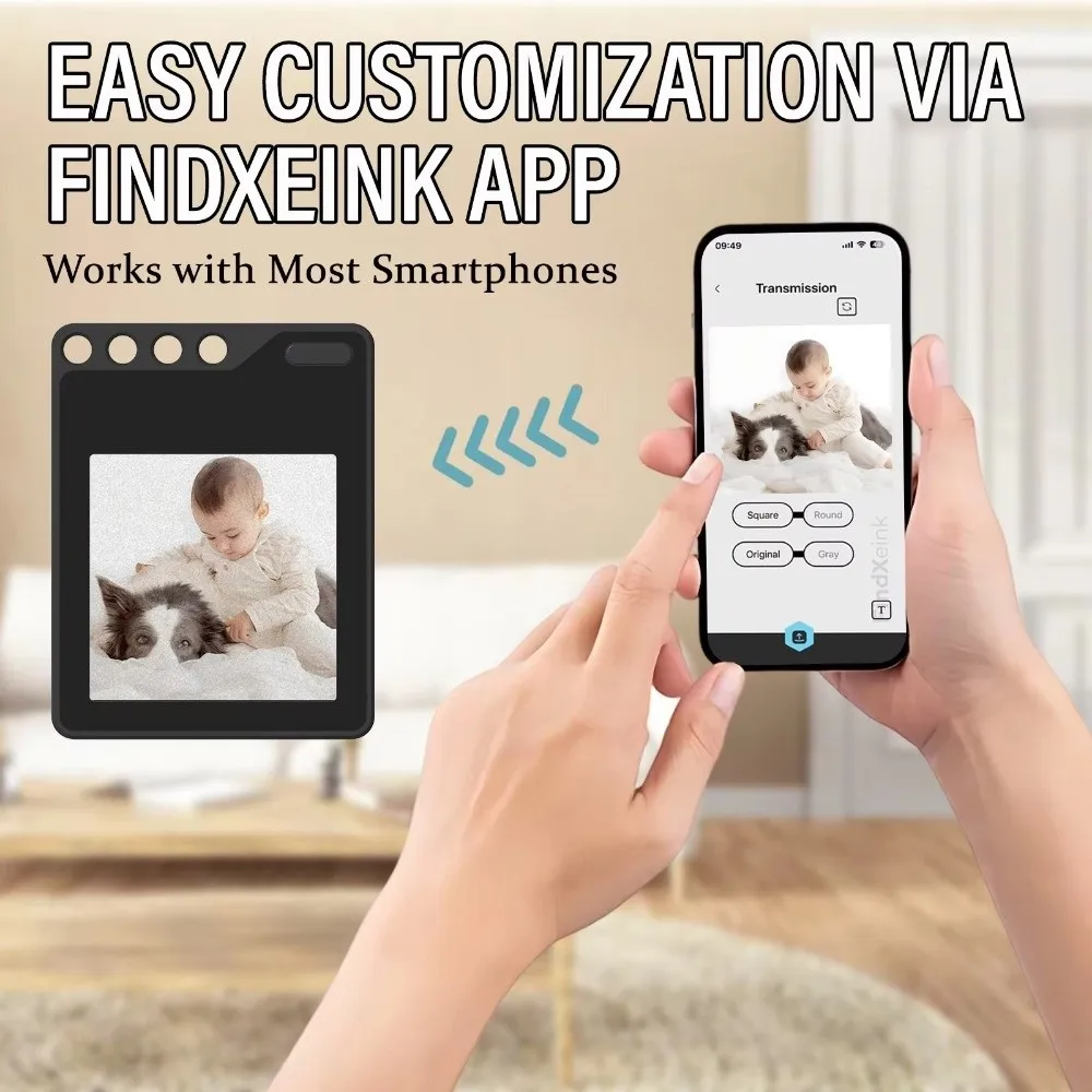 ギフト用紛失防止e-inkフォトキーホルダー-ミニポータブル荷物-ペットロケーター-diy写真画面表示トラッカー