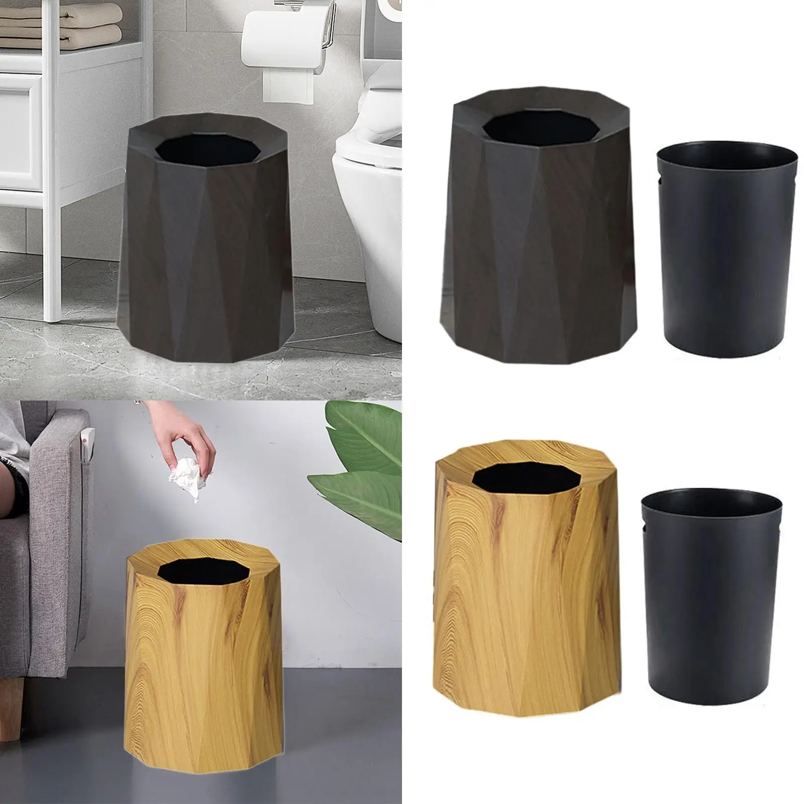 

Round Trash Can for Bedroom, Laundry Room, Kitchen, Patio And Office.