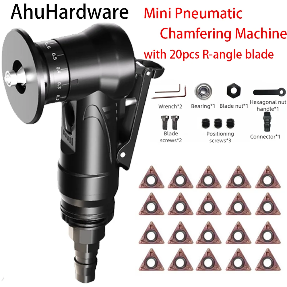 30000 RPM New Mini 45° Pneumatic Chamfering Machine Portable Arc Air Beveling Machine Metal Trimming Machine with 1/4 Inch Air