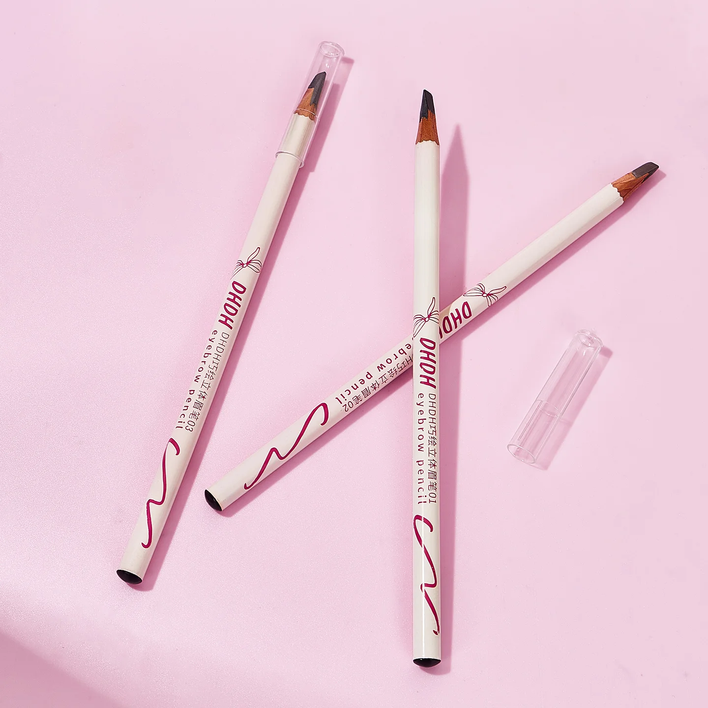 قلم حواجب ثلاثي الألوان دائم مقاوم للماء قلم رصاص ميكروبليدينج احترافي للمبتدئين، متين وطويل الأمد #5