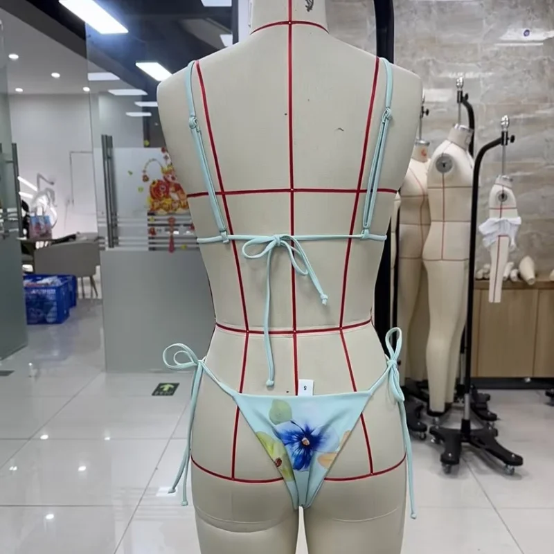 Yiiciovy Sexy Push-Up Badeanzug Bikini Set Blume Drucken Frauen Bademode Bandage Weiblichen Badeanzug Schwimmen Anzug