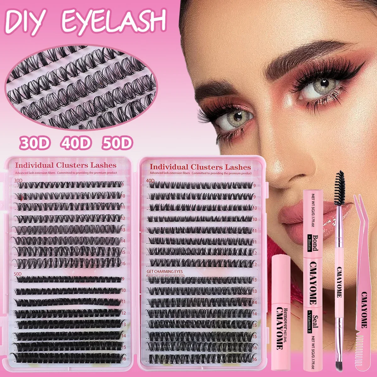 Eyelash Book Segmented Eyelashes False Eyelashes Large Capacity 640 Tufts 30D/40D Hot Melt Single Tufts Eyelashes