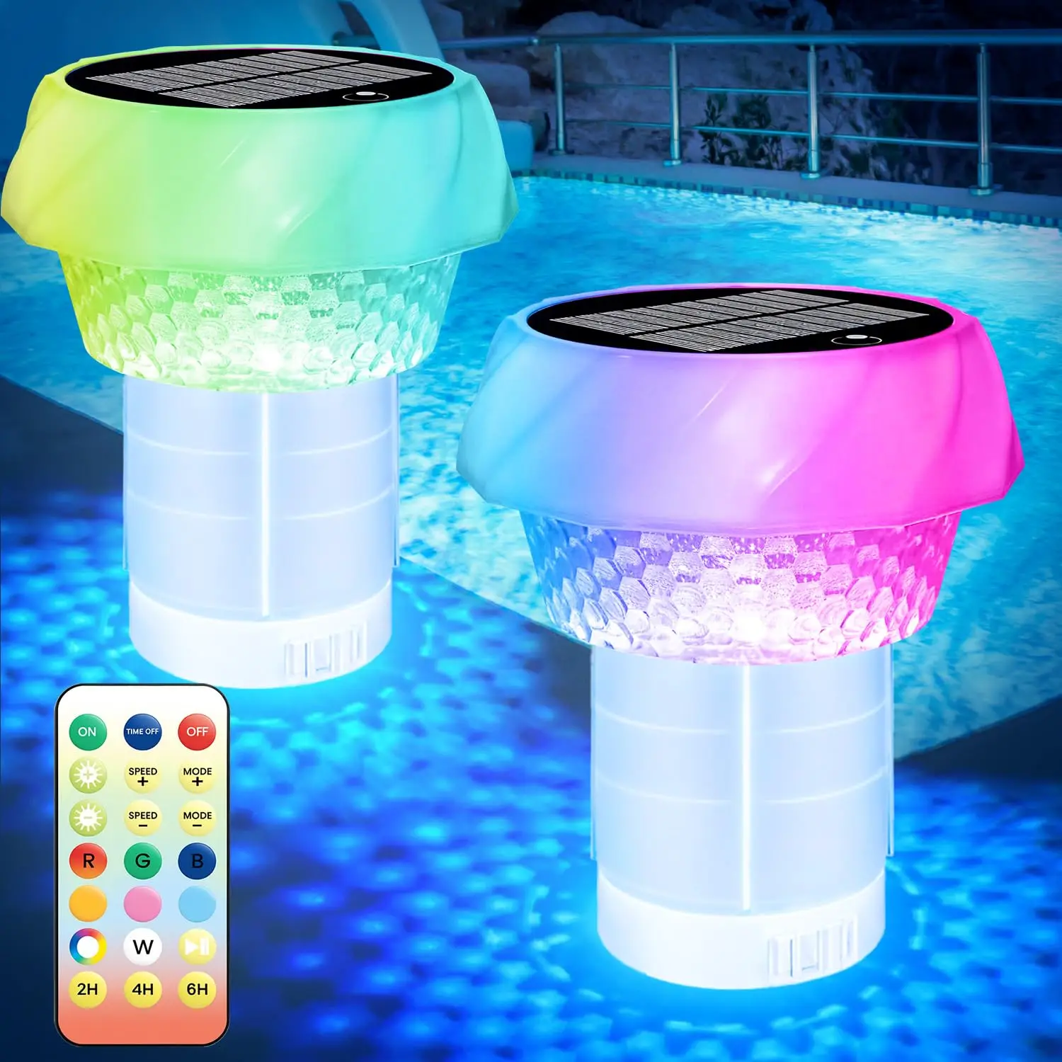 

Pool Solar Chlorine Tablet Floater, Spa Hot Tub Chlorine Floater Dispenser 3 inch Tablets, IP68 Waterproof Solar Floating Pool