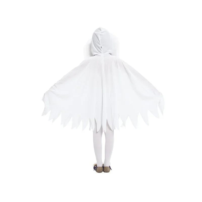 Children girls White playful elf Cape Halloween cosplay witch costume baby girl gown infant witch dress clothing