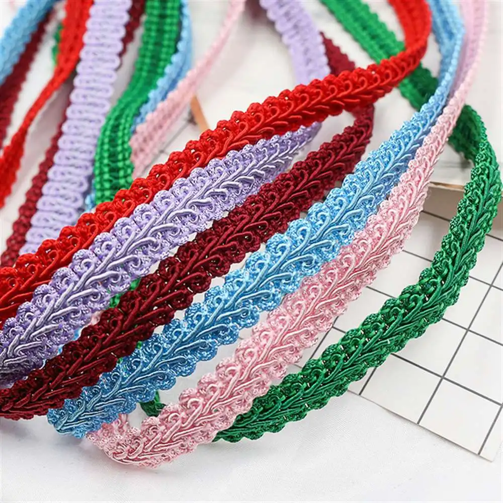 Nueva cinta de recorte de encaje de 1,2 cm, encaje trenzado ciempiés de poliéster, accesorios de costura de ropa, encaje curvo, manualidades DIY, decoración de boda