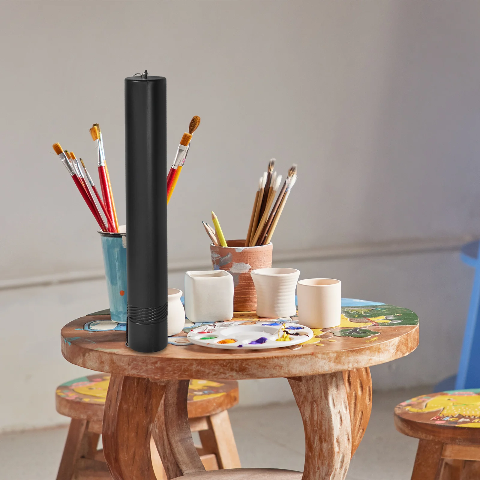 أنبوب رسم تصغير أنبوب تخزين بلاستيكي متوسط يوسع من 20 إلى 35 بوصة أسود مقاوم للماء ملصق مخطط قابل للتعديل #1