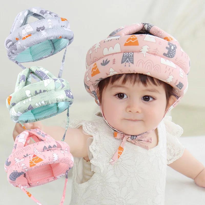 

Infant Toddler Cartoon Mesh Safety Helmet Baby Kids Head Protection Hat for Walking Crawling Children Learns To Walk Bump Caps